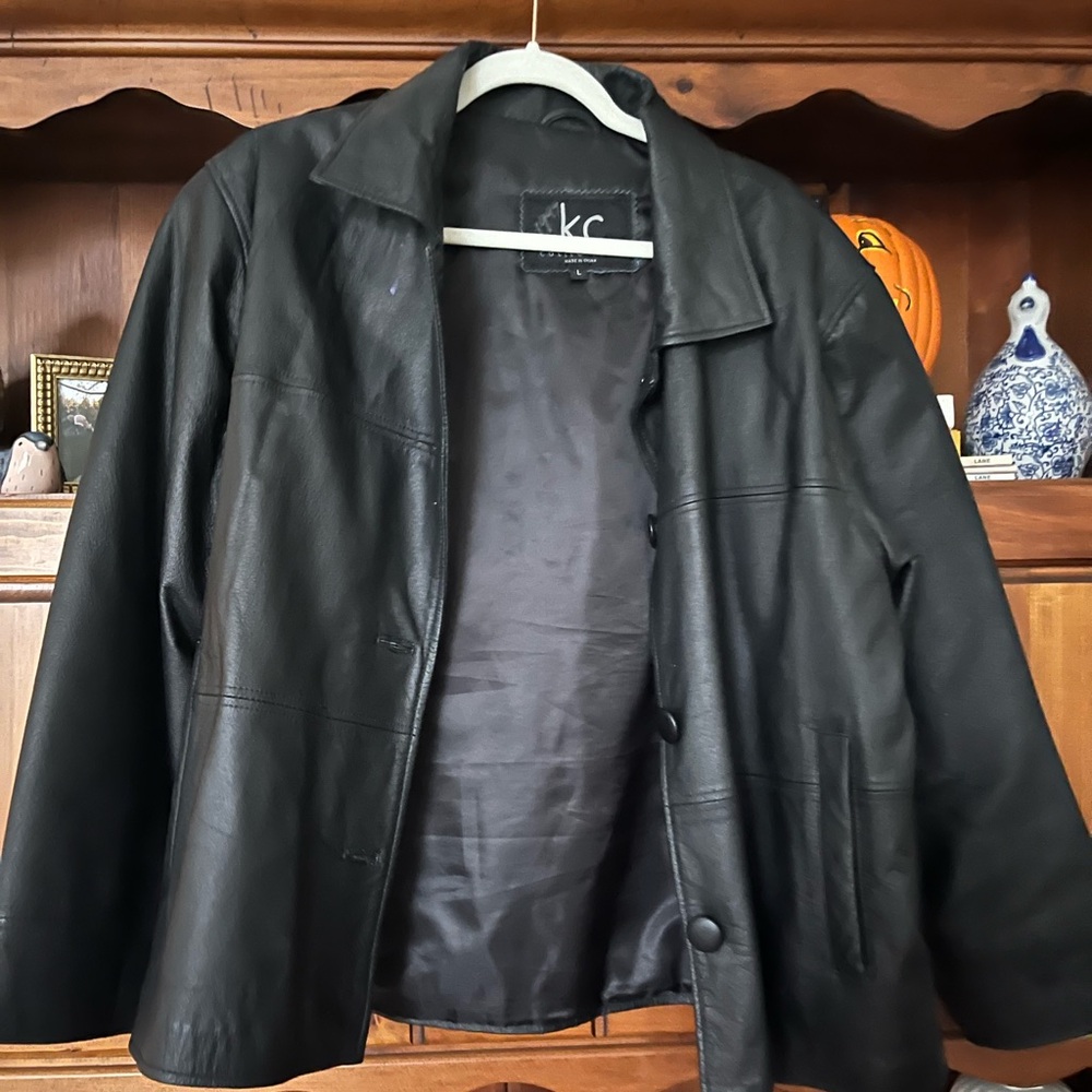 KC Women's Black Leather Jacket